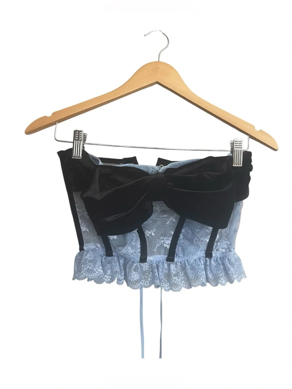 Out From Under Bow Down To Me Velvet & Lace Corset